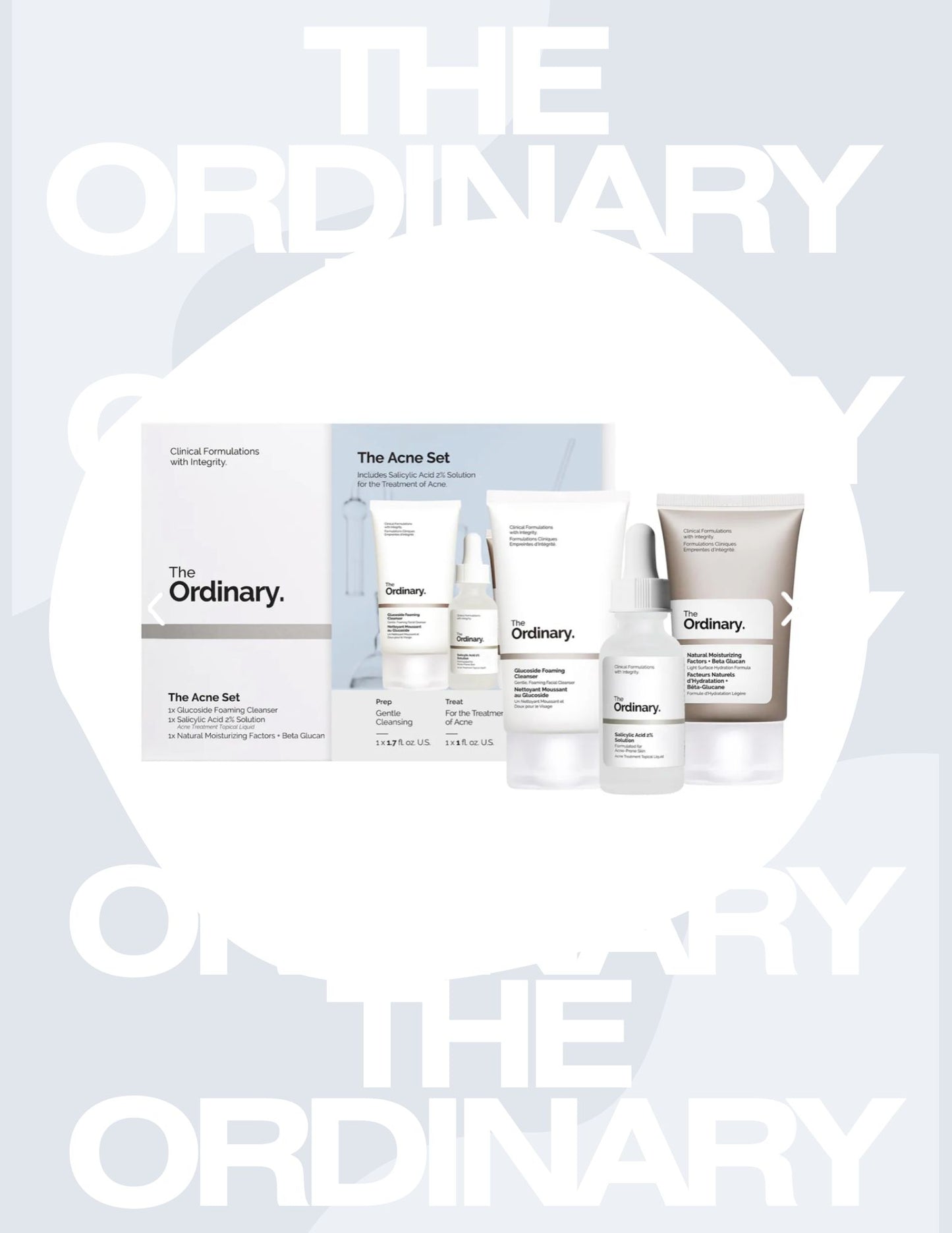 The Ordinary The Acne Set. Limpiador + suero + hidratante